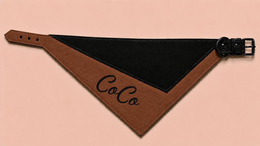 Luxury Dog Scarf with Custom Printed Name & Soft Suede Lining