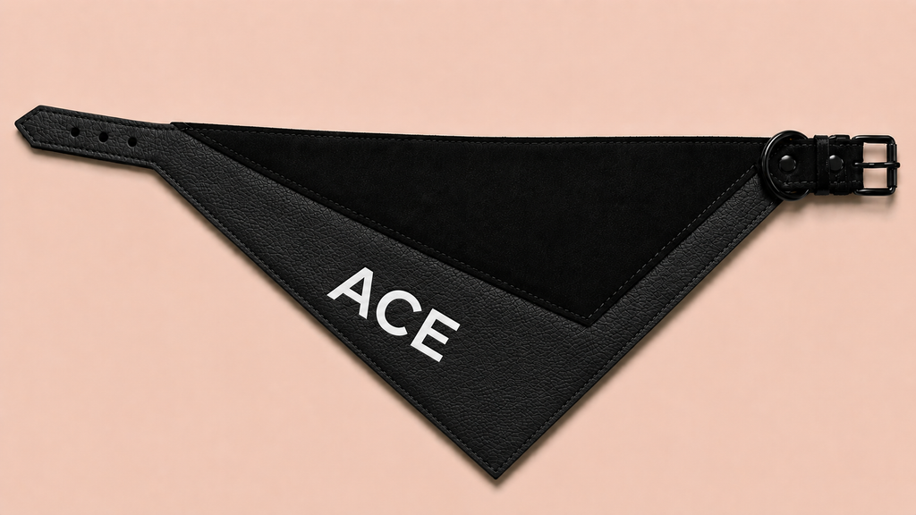 Luxury Dog Scarf with Custom Printed Name & Soft Suede Lining