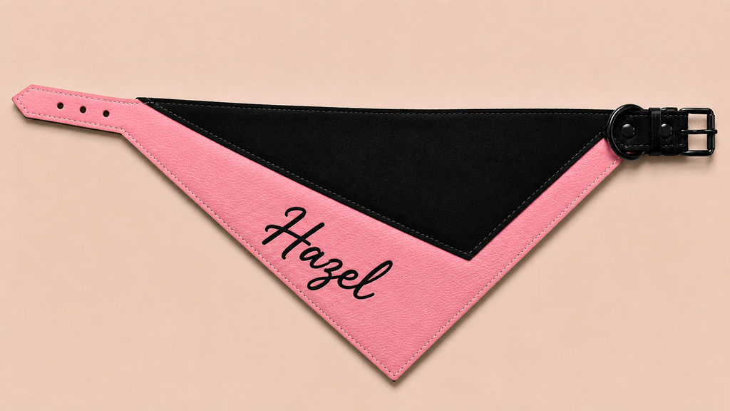 Luxury Dog Scarf with Custom Printed Name & Soft Suede Lining