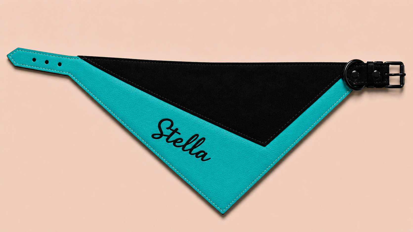 Luxury Dog Scarf with Custom Printed Name & Soft Suede Lining