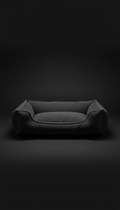 Matte Black Luxury Dog Bed With Minimalist Piping